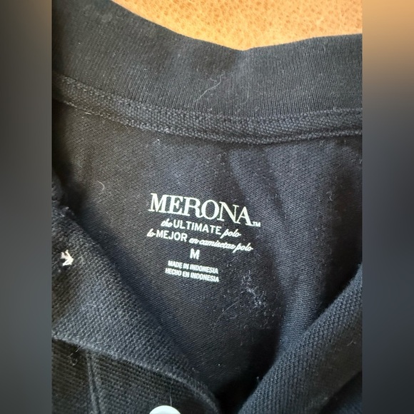 Merona Black Ultimate Polo Men’s Size Medium 100% Cotton Preppy - Picture 4 of 6